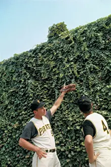 Bill Mazeroski Pointing to a Wall
