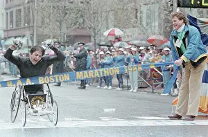 Disabled Prints: M.Badid Raises Arms In Victory;Wheelchai
