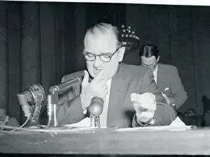 Joseph R Prints: McCarthy Testifying at a Hearing