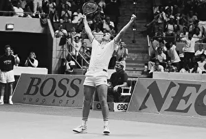 John McEnroe Prints: McEnroe Celebrates During A Davis Cup Match
