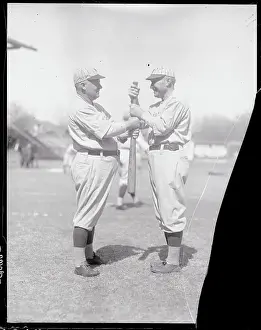 San Antonio Prints: McGraw and Hugh Jennings Holding Bat