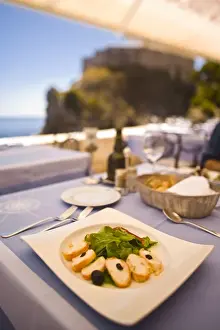 Dalmatian Coast Prints: Meal at outdoor restaurant, Nautika-Dubrovnik, Croatia, Europe