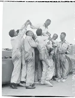 Record Setting Prints: Mechanics Carrying Sir Malcolm Campbell on Shoulders