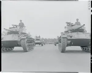 Mechanized Forces March Before Review Stand