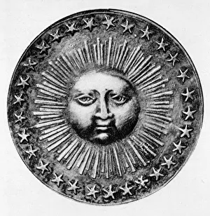 Relief Prints: Medallion W/Relief Image Of Sun
