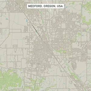 Images Dated 29th May 2018: Medford Oregon US City Street Map