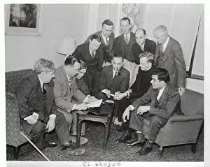 Thomas Prints: Mediators Conferring With Union