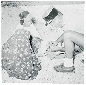 Algeria Prints: Medical Officer Checking a Crying Baby