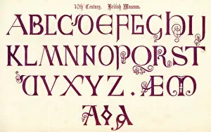 Images Dated 19th February 2011: Medieval 10th Century Style Alphabet