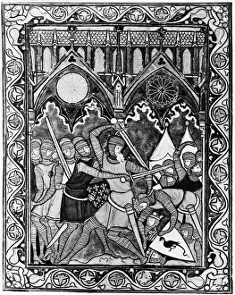 Armor Prints: Medieval Battle Scene Between Knights