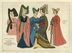 Images Dated 14th December 2019: Medieval fashion, Tuscan and Venetian ladies, 15th Century