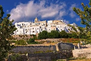 Medieval fortified hill town, --White Town--, Ostuni, Puglia, Italy