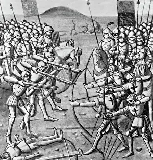 Crossbow Prints: Medieval Illustration of the Battle of Crecy
