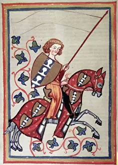 Knight Prints: Medieval Painting of a Knight on Horseback