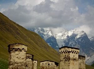Images Dated 29th April 2016: Medieval towers in Ushguli, Svaneti, Georgia