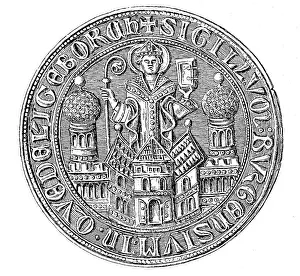 In The Middle Ages Prints: Medieval town seal from the 13th to 15th century