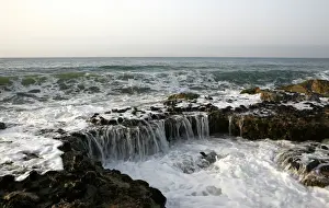 Dreary Prints: Mediterranean coast in Sitges, Parc National del Garraf, Costa Dorado, Spain, Europe