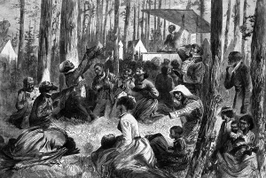 Preacher Prints: Meeting Of Black People In Woods 1872