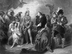 Peruvian Prints: Meeting Of Spanish And Peruvians
