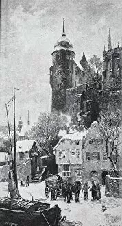Fortification Collection: Detail of Meissen Castle in Winter, Saxony, Germany, Historic