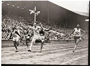 Finishing Prints: Mel Patton Winning 200 Meter Race