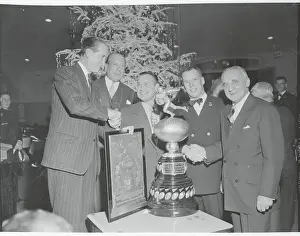 Annapolis Prints: Members of Navy Football Team Posing with the Lambert Trophy