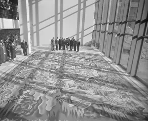 UN Members Viewing Giant Tapestry