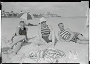 Men in Bathing Suits on Palm Beach