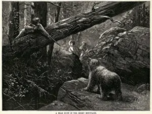 Men Bear Hunting in Rocky Mountains