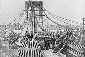 Brooklyn Prints: Men Building Brooklyn Bridge