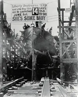 Men Building War Ship