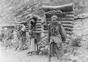 Laborer Prints: Men Carry Baled Tea