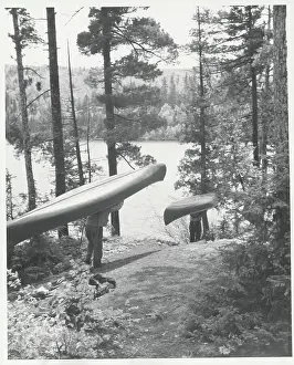 Effort Prints: Men Carrying Canoes to River