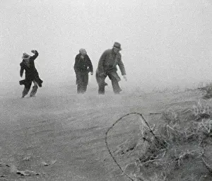 Desolate Prints: Men Caught in a Dust Storm During the Dust Bowl