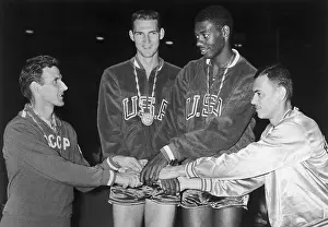 Men Congratulating Oscar Robertson and Jerry West