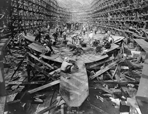 Men In Construction of the Liberty Freighter