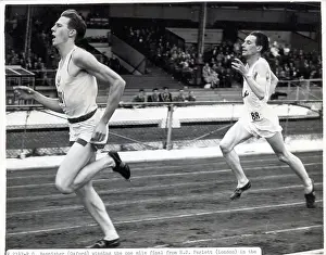 Crossing Prints: Men Cross Finish Line/One Mile Race