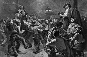 Accordion Prints: Men Dancing At Miners Ball