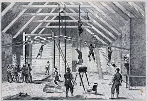 Men Doing Exercise In Recreation Room