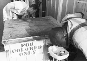 Fountain Prints: Men Drinking from Segregated Water Fountains