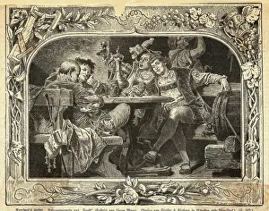Men Drinking at Table