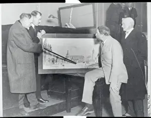 Men Examining War Memorial Plans