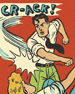 Aggressive Prints: Two Men in a Fist Fight