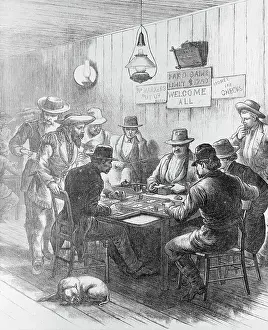 Men Gambling at Saloon