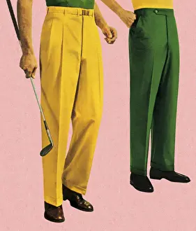 Men in Green and Gold Slacks