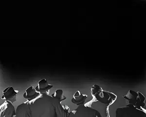Confusion Prints: Men in Hats Looking Upward