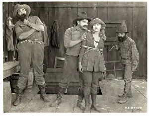 Bound Prints: Men Hold Bound Woman Captive-Movie Still