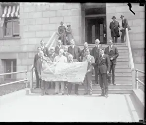 Men Holding a Civil War Flag