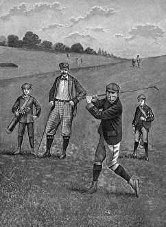 Knickers Prints: Men In Knickers Playing A Game Of Golf