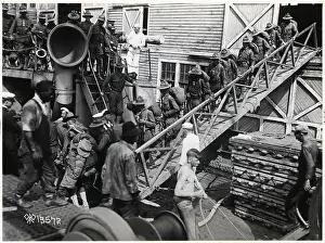 Lumber Prints: Men Leaving Transport Mercury